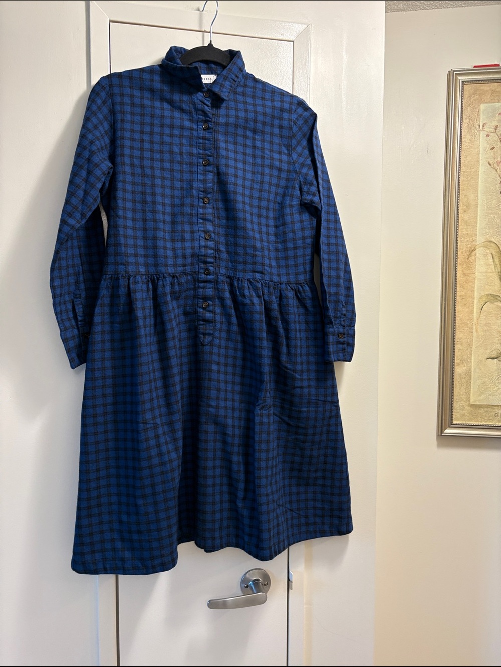 Rosso 35 ' Blue Plaid Button-Front Dress